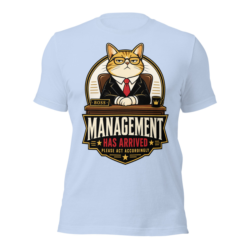 Under Cat Management Tee in Baby Blue