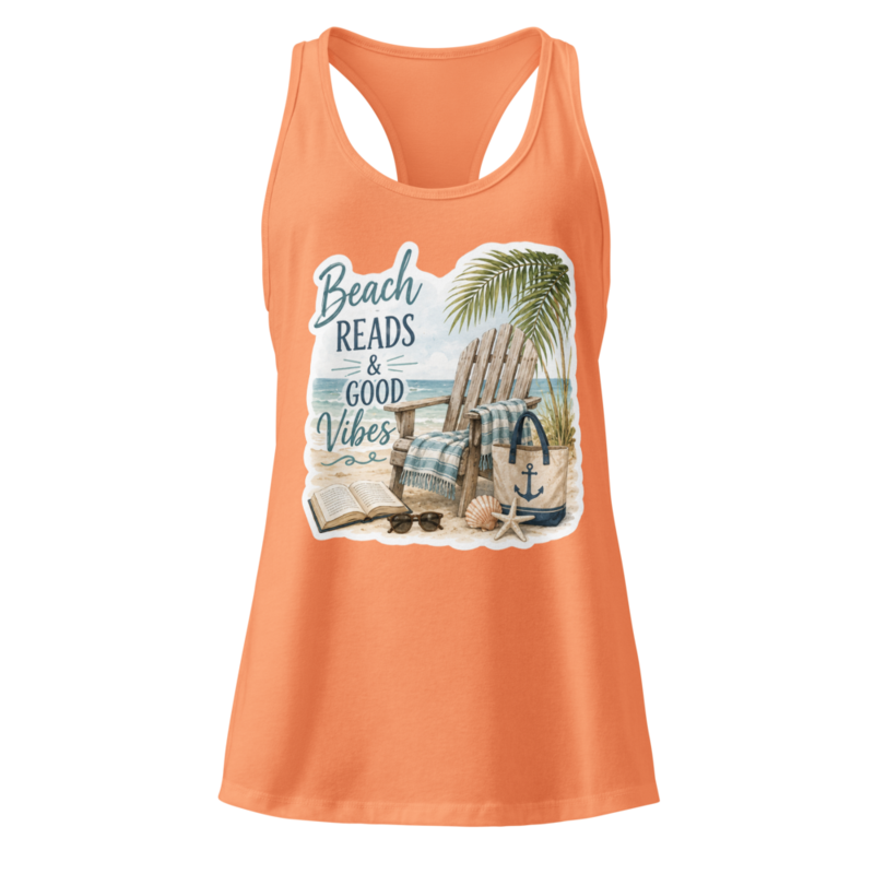 Beach Reads Women’s fitted racerback tank top – XS, Light Orange