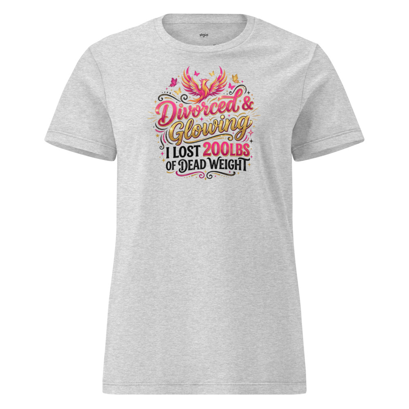 Divorced And Glowing Shirt Women | Empowerment Tee | Soft Cotton Gift – XL, RS Sport Grey