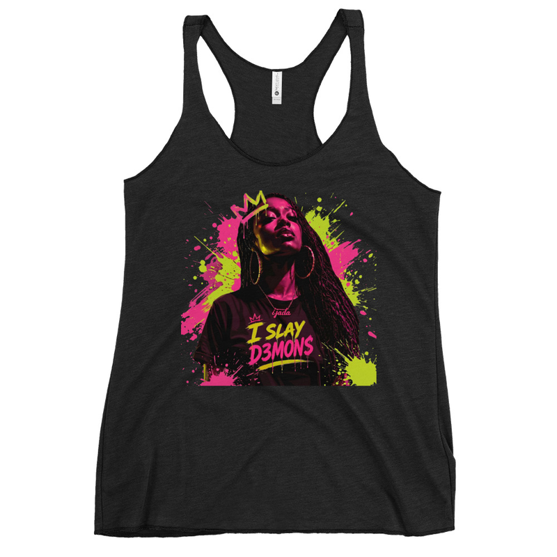 Women's "I Slay Demons ijada Portrait" Racerback Tank