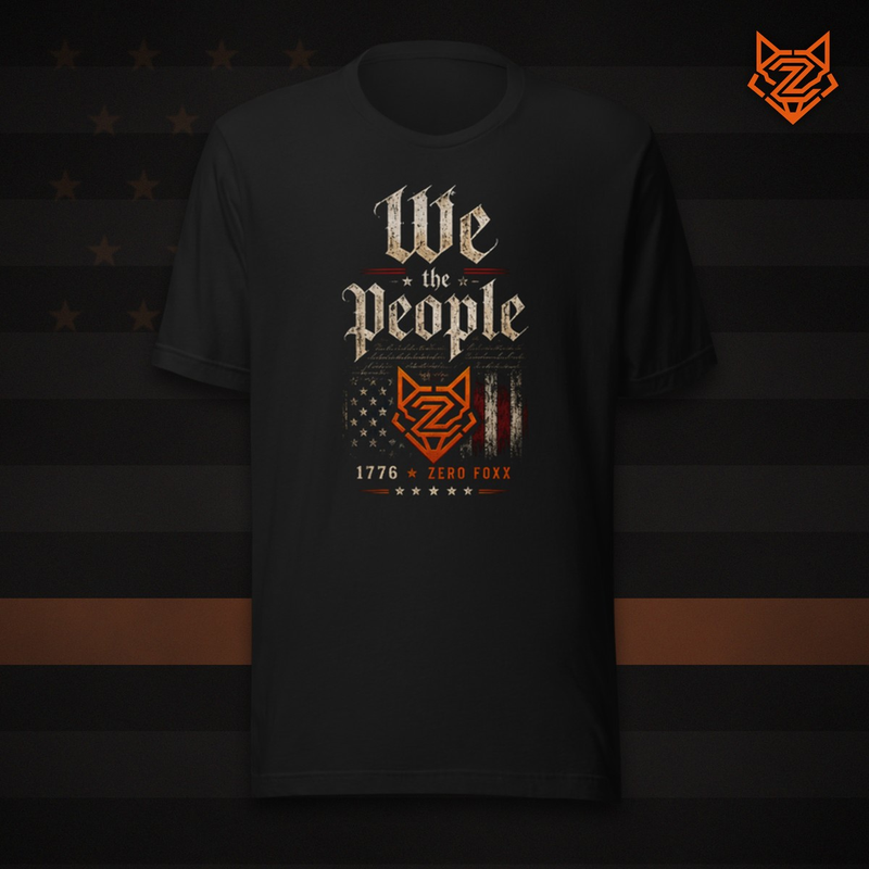 We the People — Script & Stars | Double-Sided Tee — Front