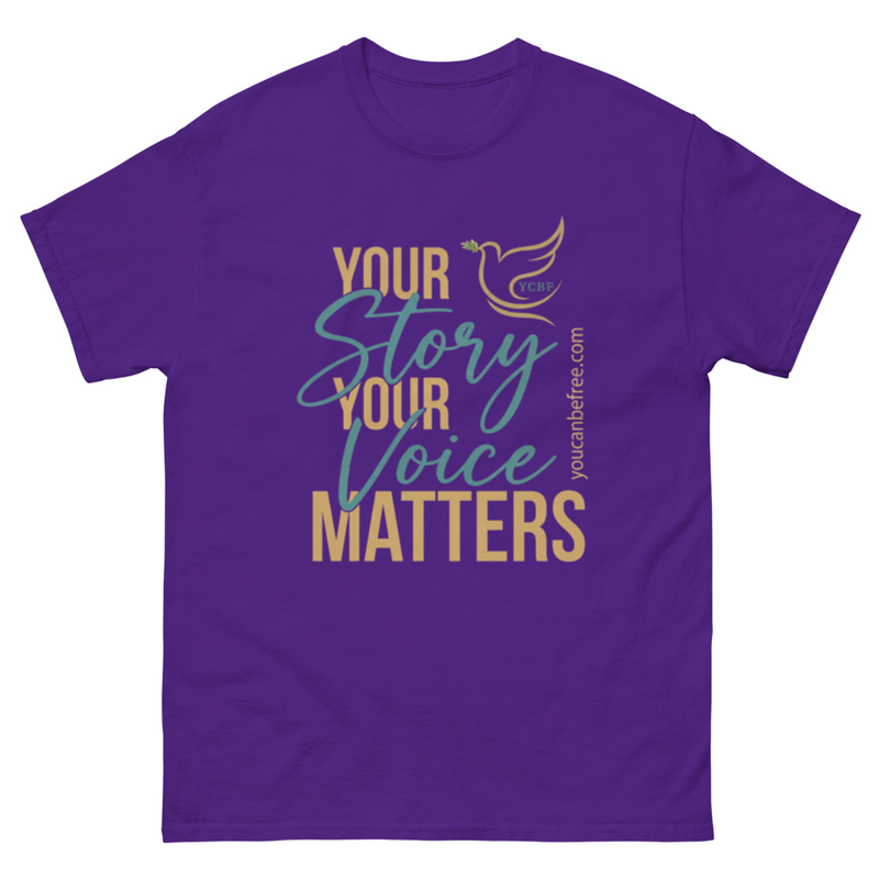 Your Story | Your Voice Matters Unisex T-Shirt – S, Purple