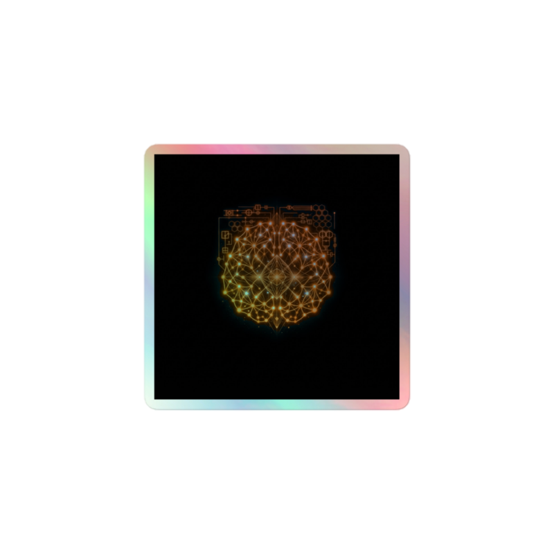 Uncle Benny ® Neural Link Sync IBM Quantum Computer Sticker Neon Orange EST. 2020