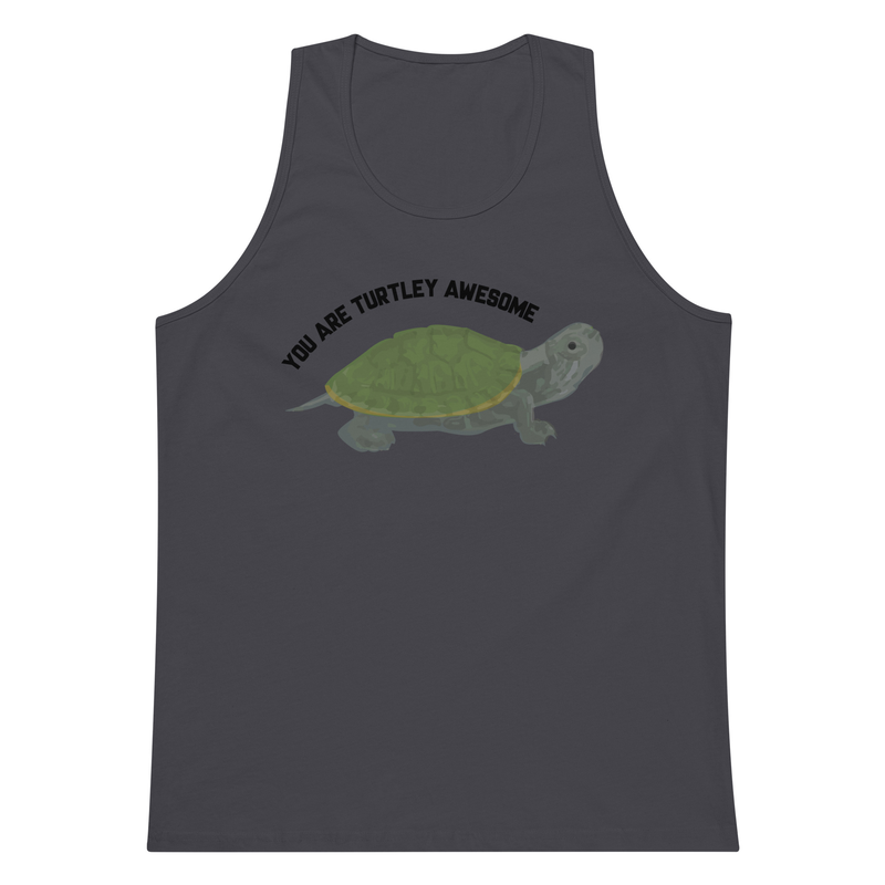 You Are Turtley Awesome ! Men’s premium tank top - you are totally awesome, awesome pun shirt, puns, funny, funny shirt