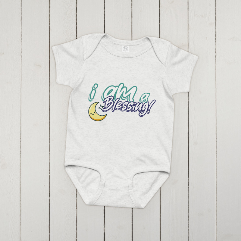 I am a Blessing Baby Onesie – 6M, Ash