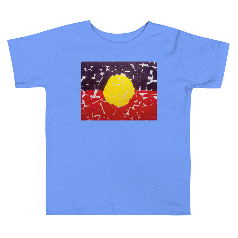 Aboriginal Flag - Toddler Tee – 2T, Heather Columbia Blue