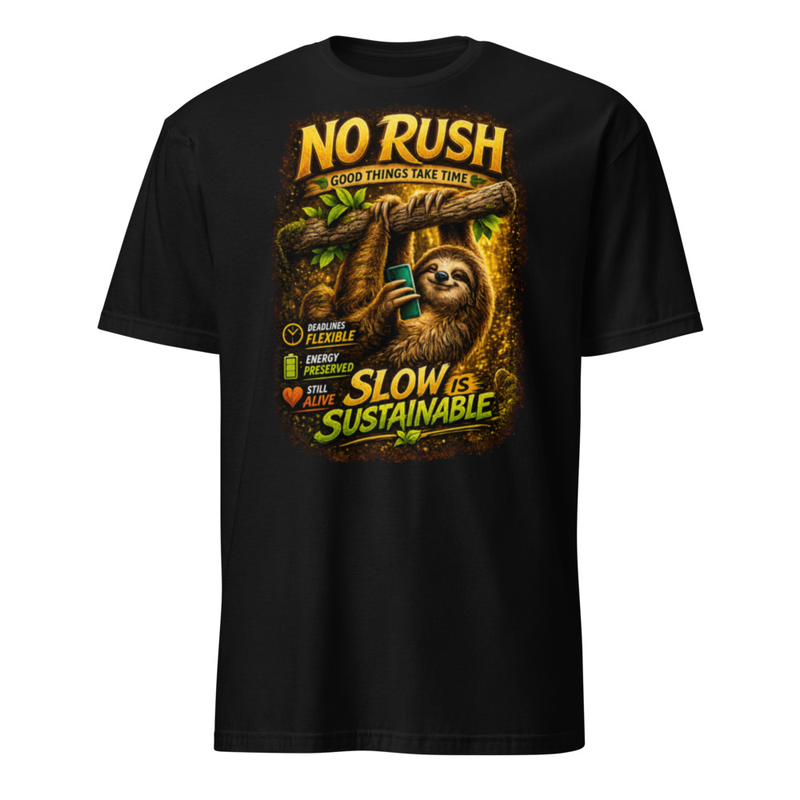 NO RUSH Tee – S, Black