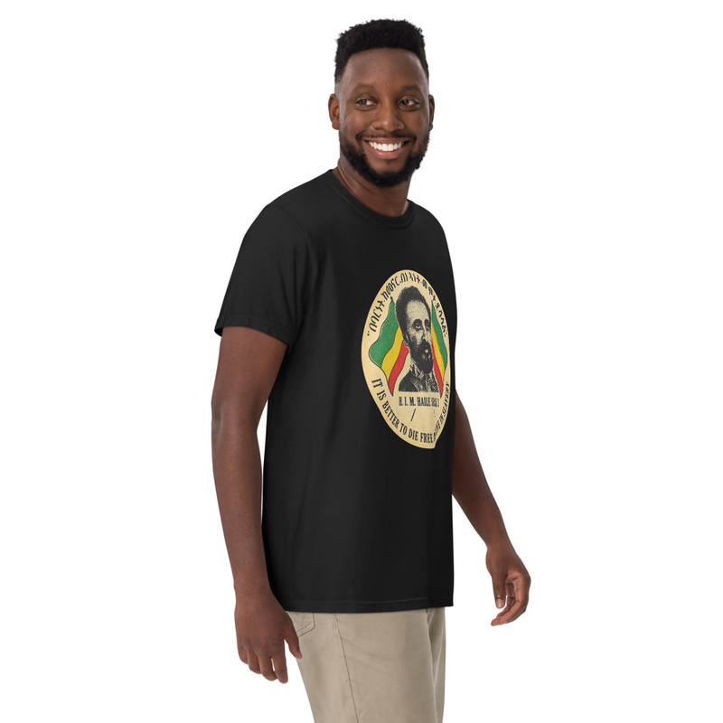 Emperor Selassie I Freedom Unisex garment-dyed heavyweight t-shirt – M, Black