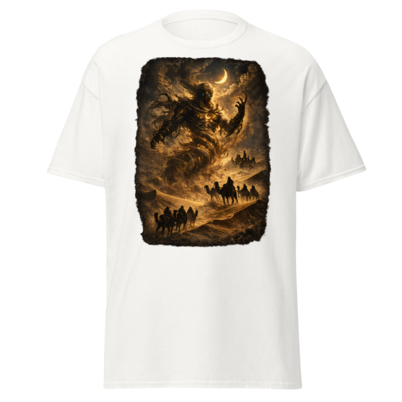 Rising Sandstorm Under a Crescent Moon