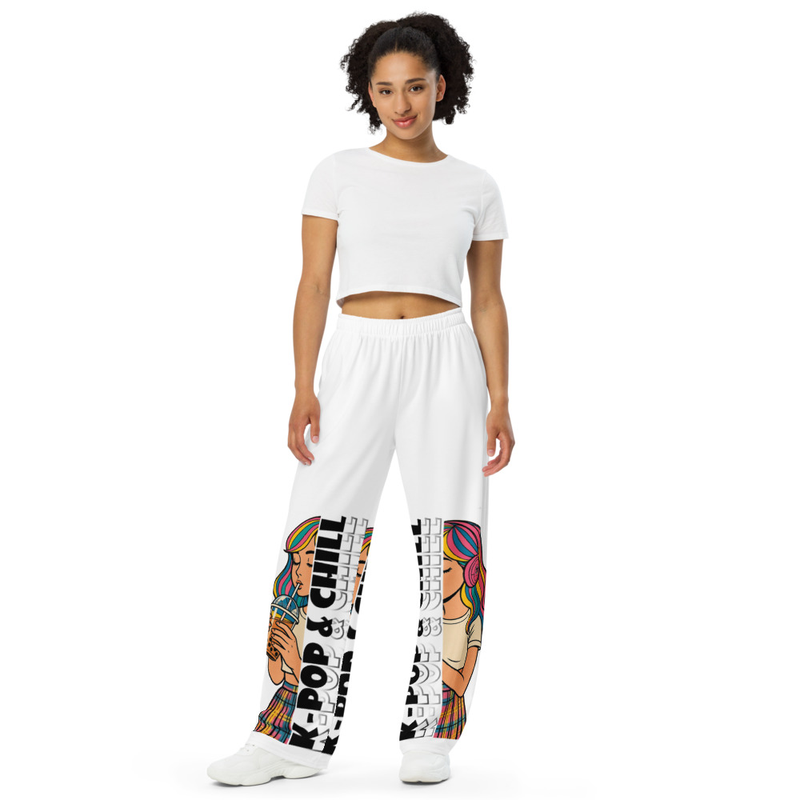 K-Pop & Chill All-over print unisex wide-leg pants