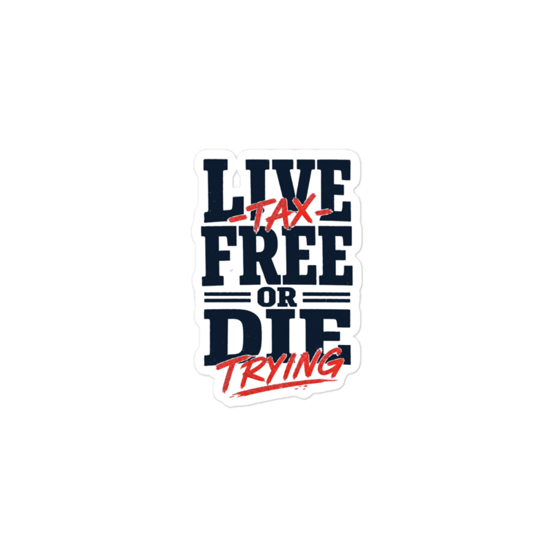 Live Tax Free Sticker