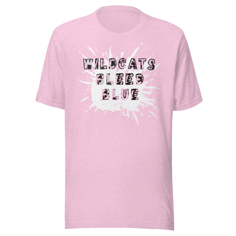 Wildcats Bleed Blue Unisex t-shirt – S, Heather Prism Lilac