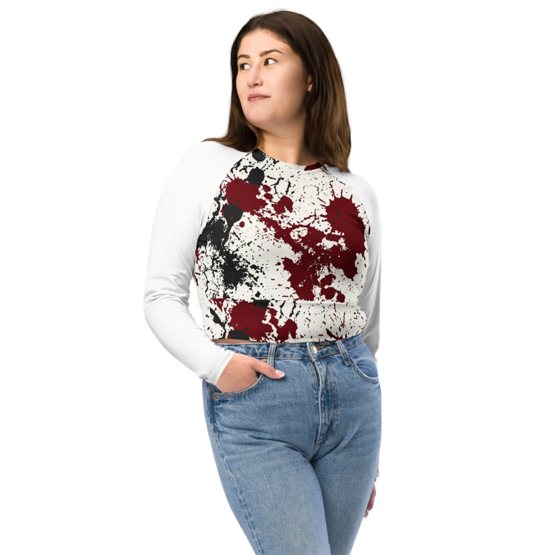 Recycled long-sleeve crop top