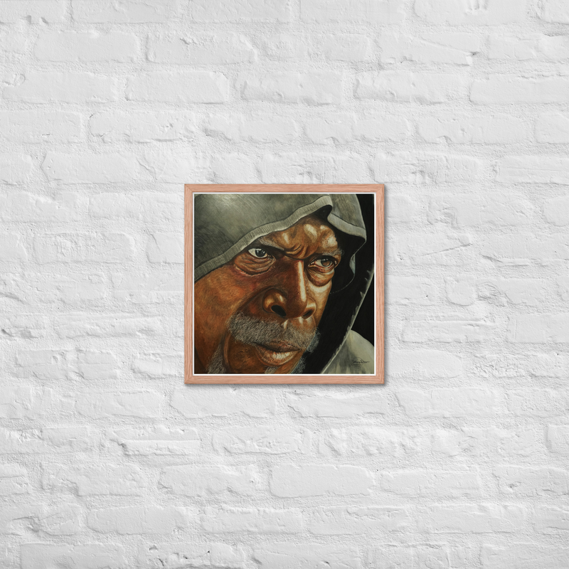Intensity Framed Poster – 18″×18″, Red Oak