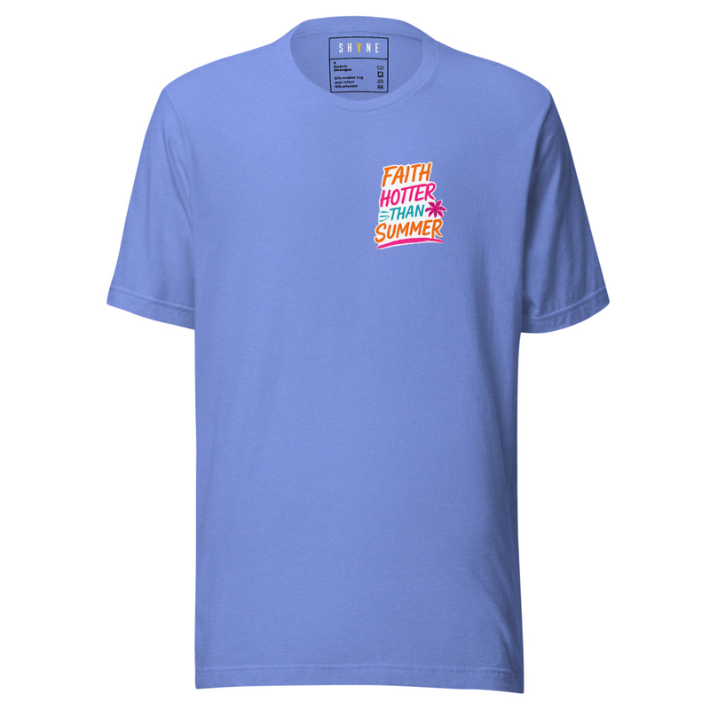 Faith of Summer T-shirt – S, Heather Columbia Blue