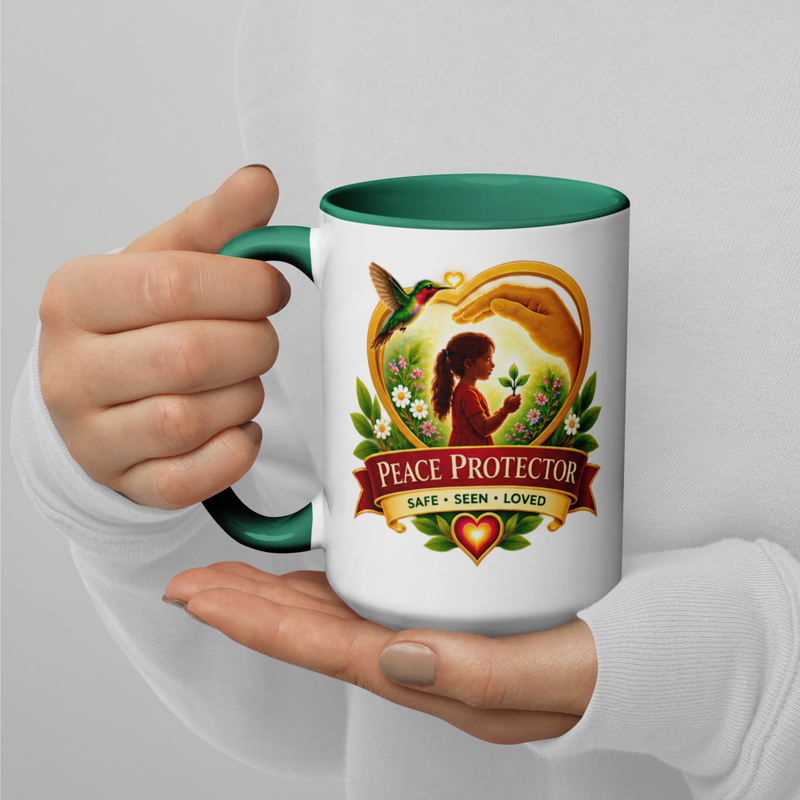 Peace Protector Mug – 15 oz, Dark Green