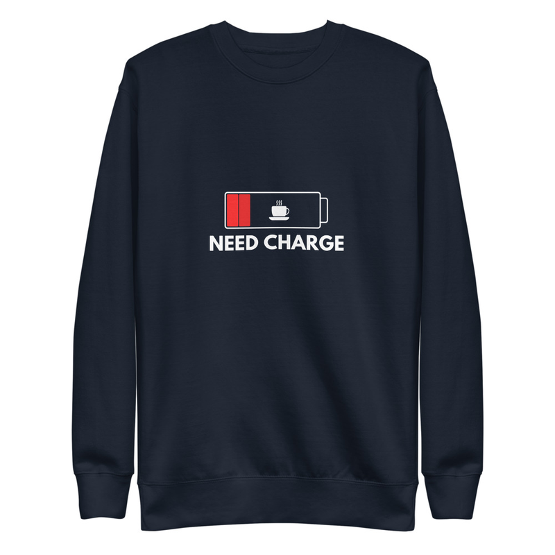 Need Charge - Premium Sweatshirt – 3XL, Navy Blazer