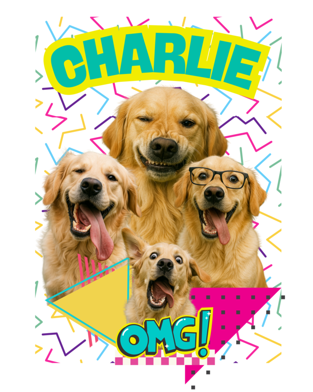 Retro Personalized Pet Party White glossy mug alternate