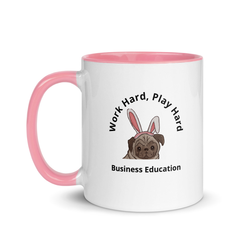 Business Education - Mug with Color Inside – 11 oz, Pink