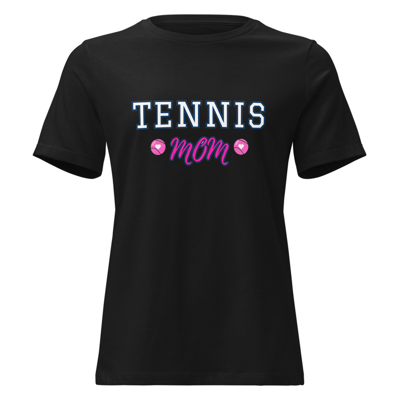 Tennis Mom -  Relaxed T-Shirt – XL, Black