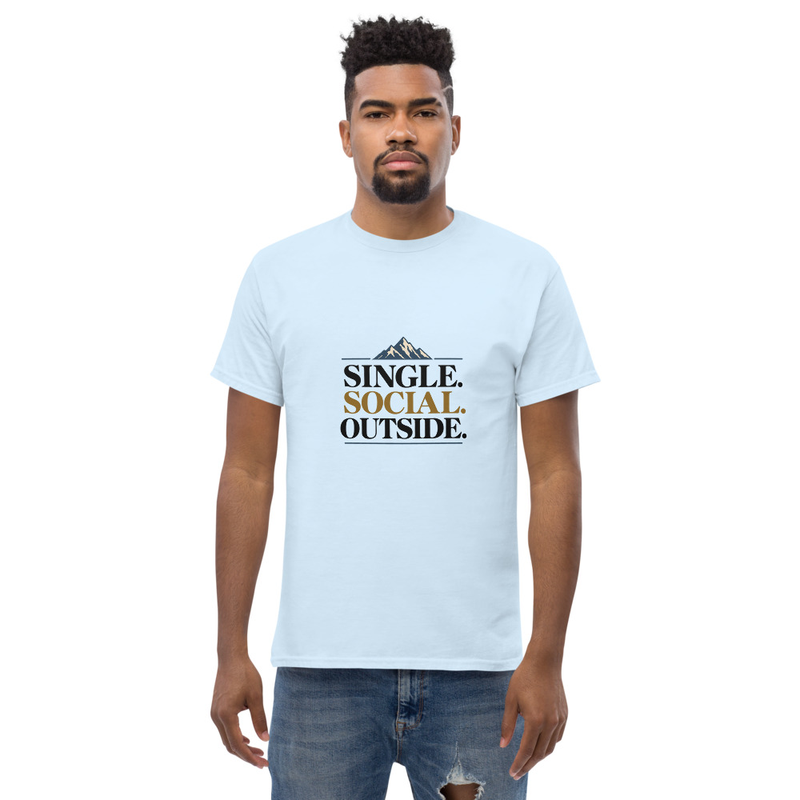 Single Social Outside - Unisex classic tee – L, Light Blue