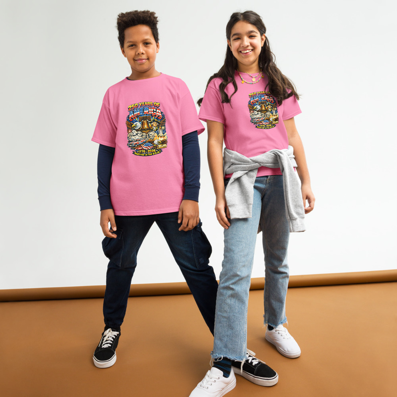 250 Years of Fun Youth classic tee – XS, Azalea