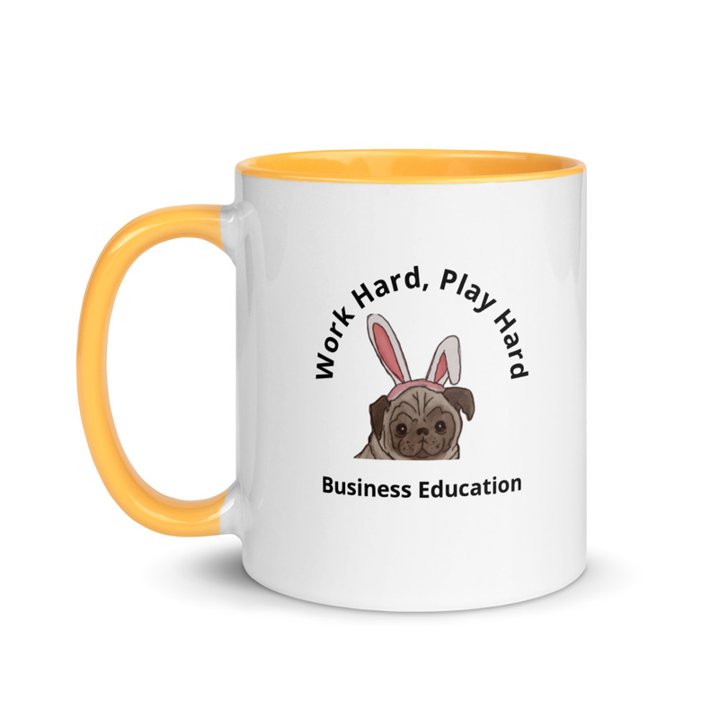 Business Education - Mug with Color Inside – 11 oz, Golden Yellow