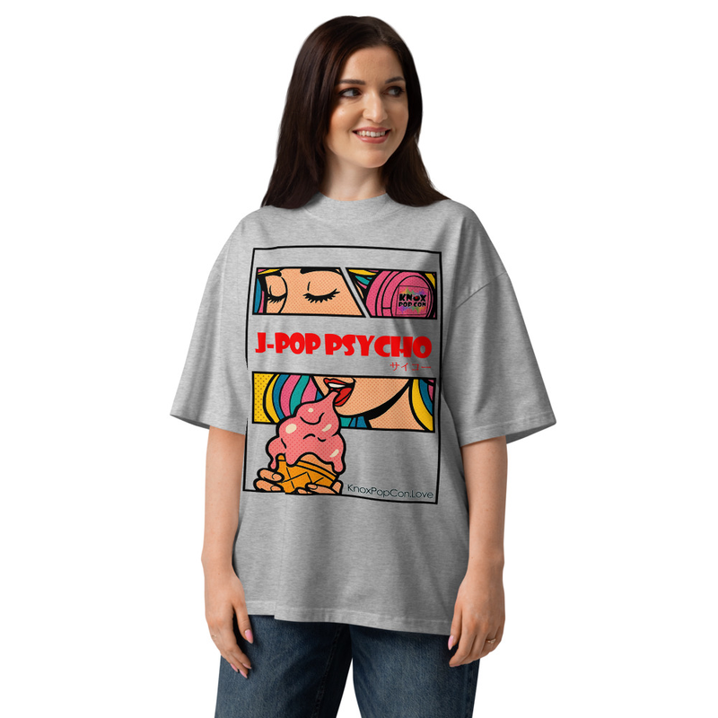 J-Pop Psycho Unisex organic oversized high neck t-shirt