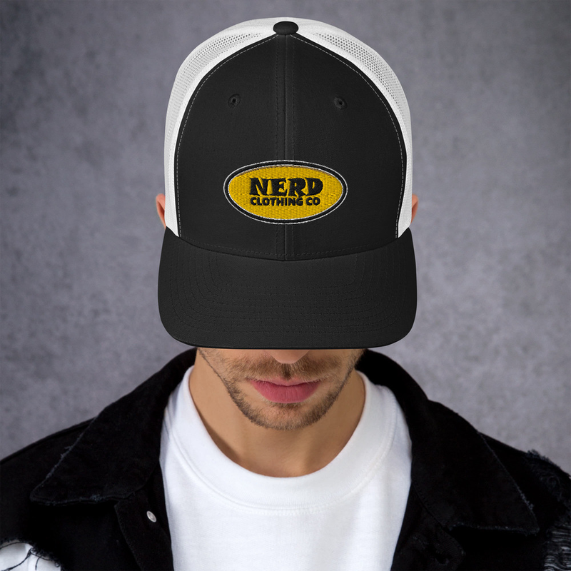Nerd Clothing Co Logo Black & White Trucker Cap