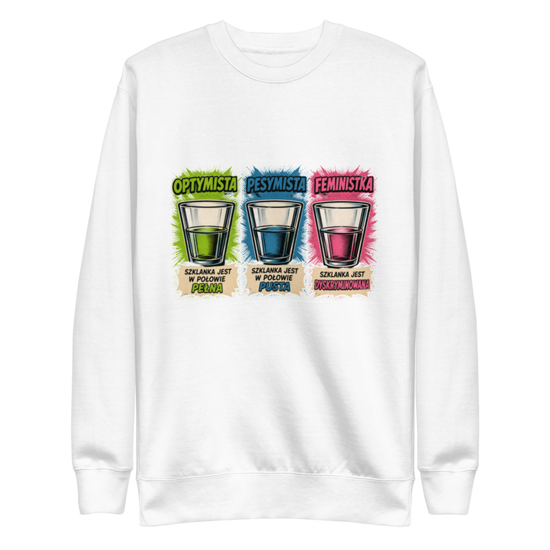 Bluza Premium "Szklanka Feministki" - kolor White