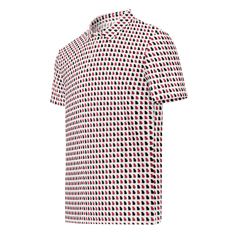 Men’s Fitted State of Georgia Polo in Bulldog Red and Black