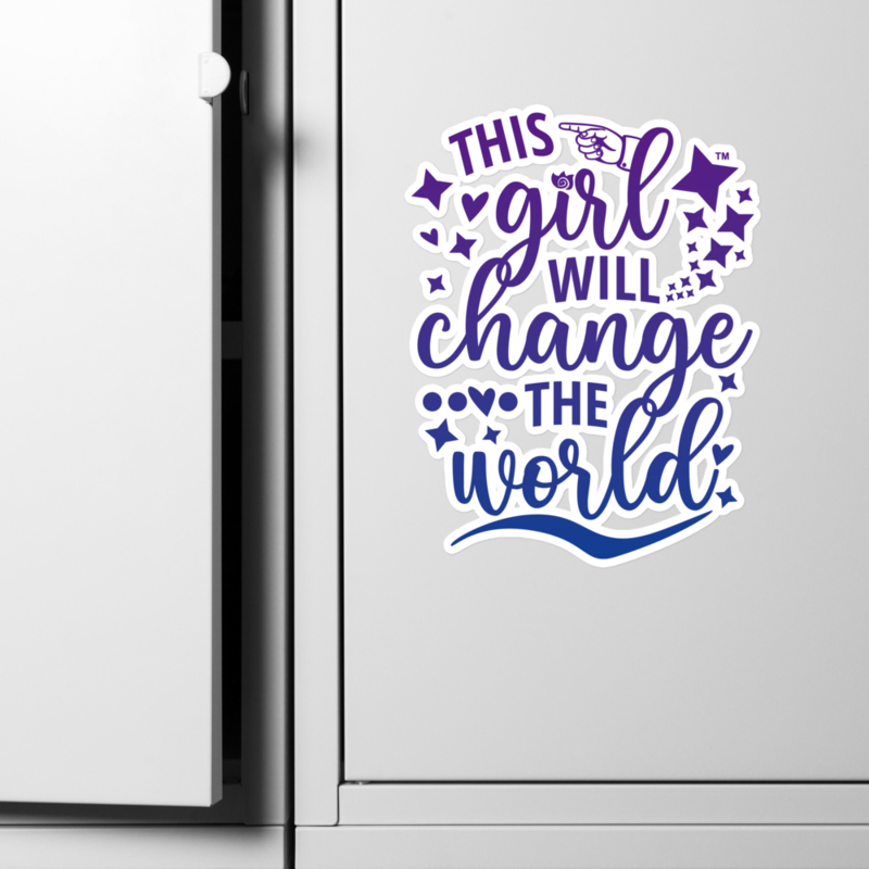 This Girl Will Change The World Kiss-cut vinyl decals – 8″×10″, Satin