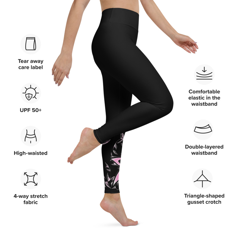 Womans Edge White/Pink "Flower Power" Leggings copy