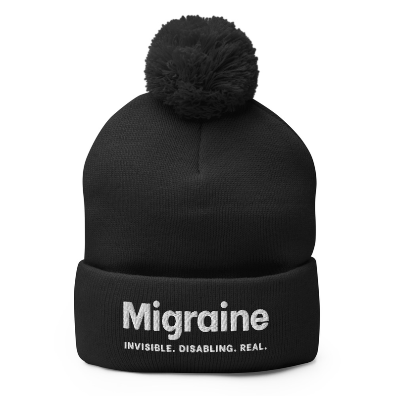 Migraine Awareness Pom-Pom Beanie, image 1