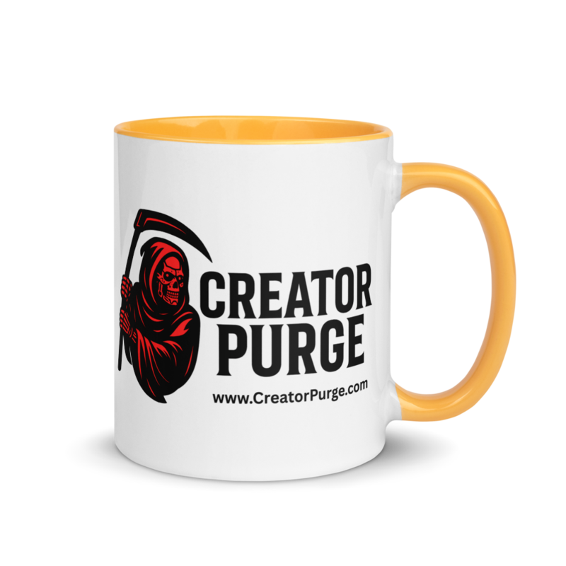 Creator Purge Logo Mug with Color Inside in Golden Yellow