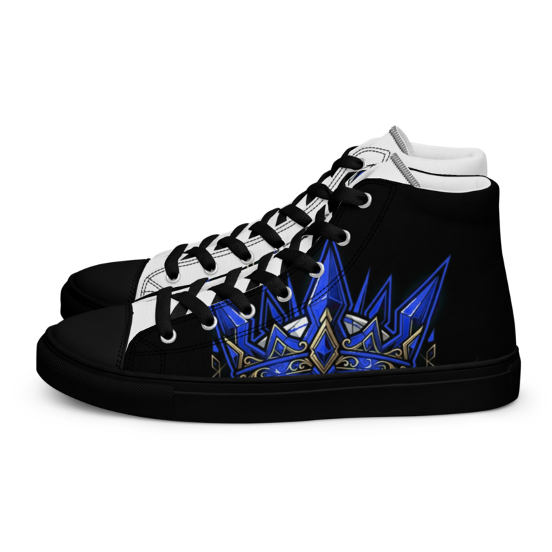 Uncle Benny ® Skull Crown High Top Canvas Shoes Neon Blue EST. 2020