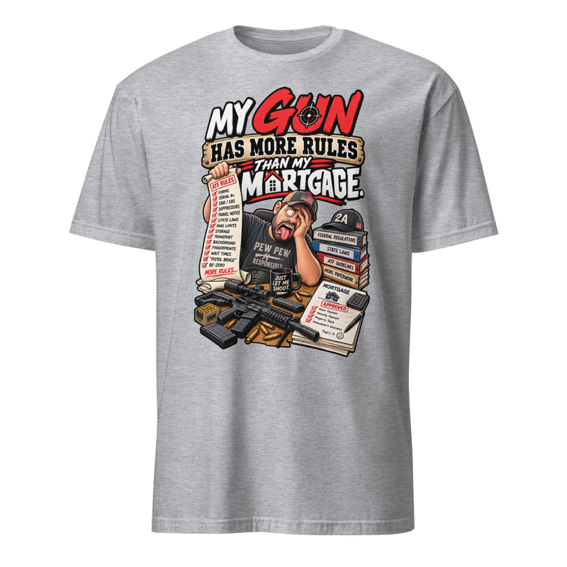 Gun Rules - Short-Sleeve Unisex T-Shirt – XL, Sport Grey