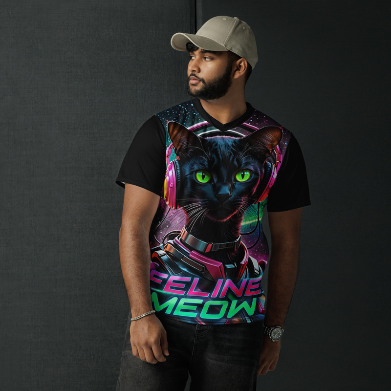 Feline Recycled unisex sports jersey