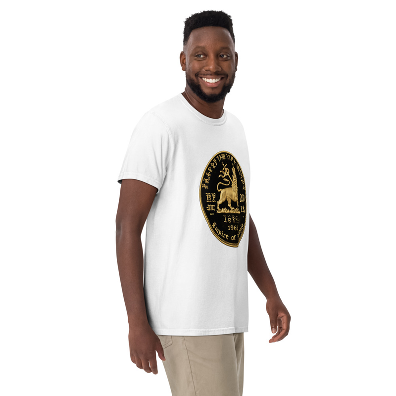 Unisex RTV-HC-0001 - 1966 Ethiopian Empire 200 Dollar Gold Proof (Reverse) garment-dyed heavyweight t-shirt – S, White