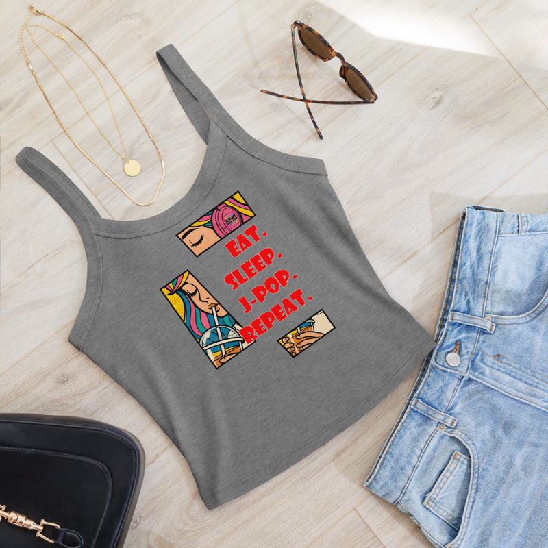 Eat. Sleep. J-Pop. Repeat. Women’s micro-rib tank top