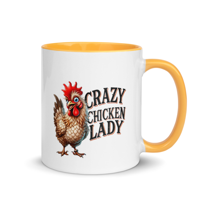 Crazy Chicken Lady Mug with Color Inside