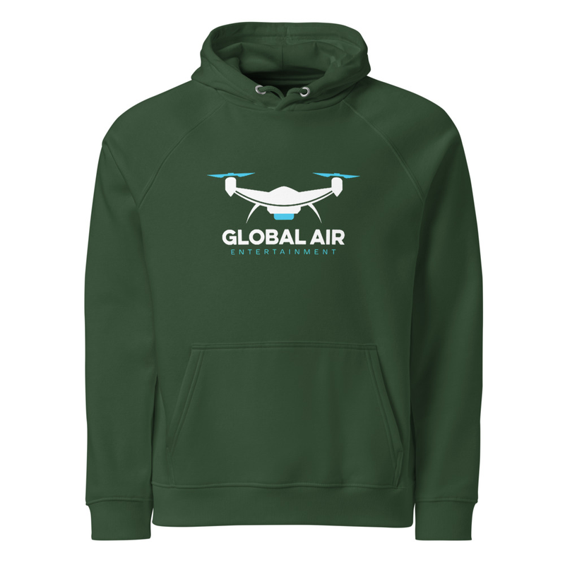 Unisex eco raglan hoodie – XL, Bottle green