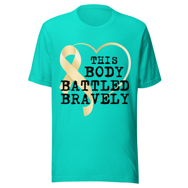 This Body Battled Bravely - Light Tone – XS, Teal
