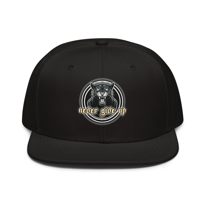 NEVER GIVE UP BLK / WHT Snapback Hat