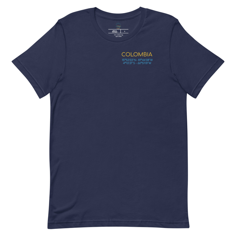 Colombia Rivers Map - Unisex t-shirt view 3