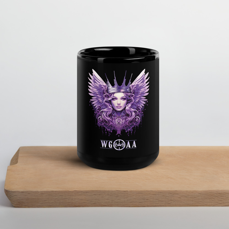 The Armed Angel - Black Glossy Mug