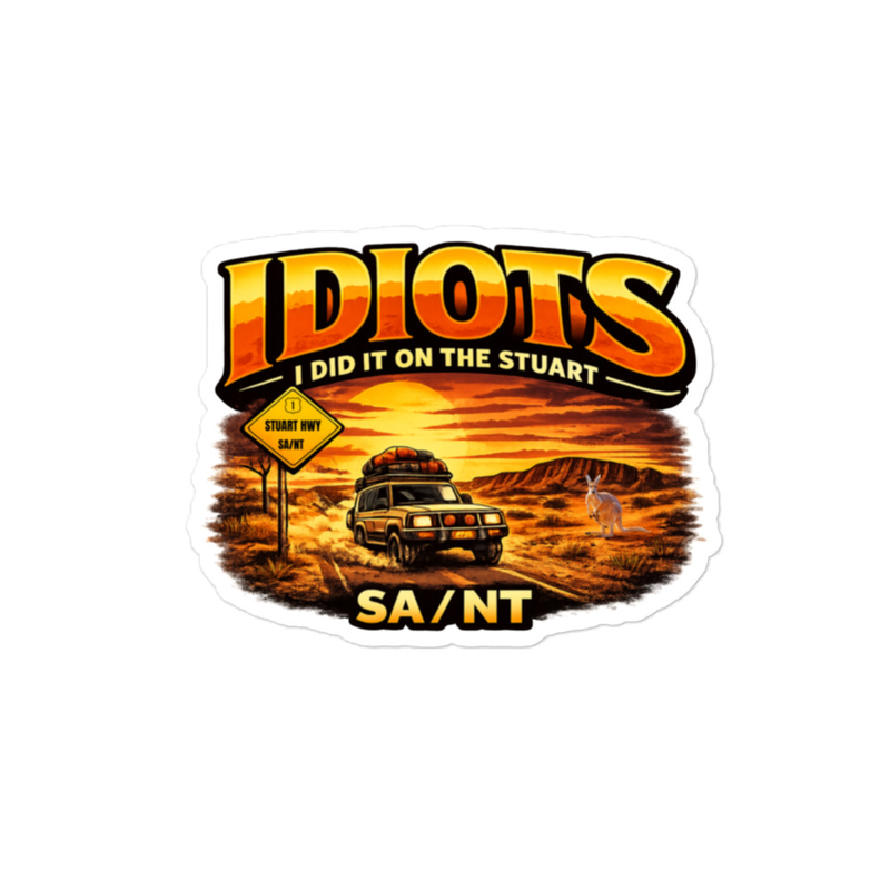 IDIOTS CLASSIC STICKER – 4″×4″, White