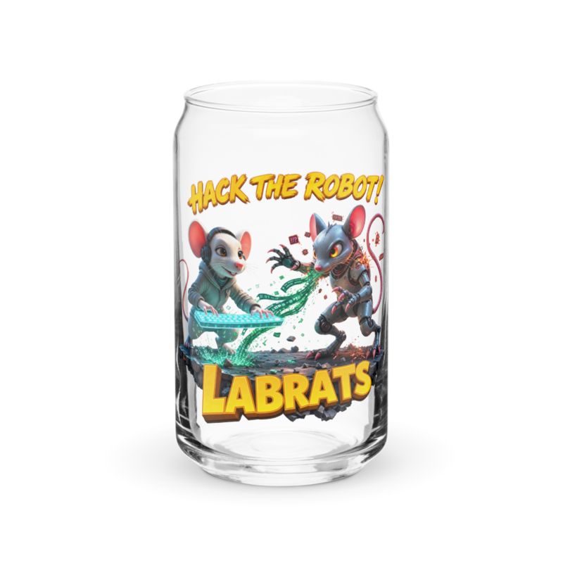 Hack The Robot 16oz Can Glass