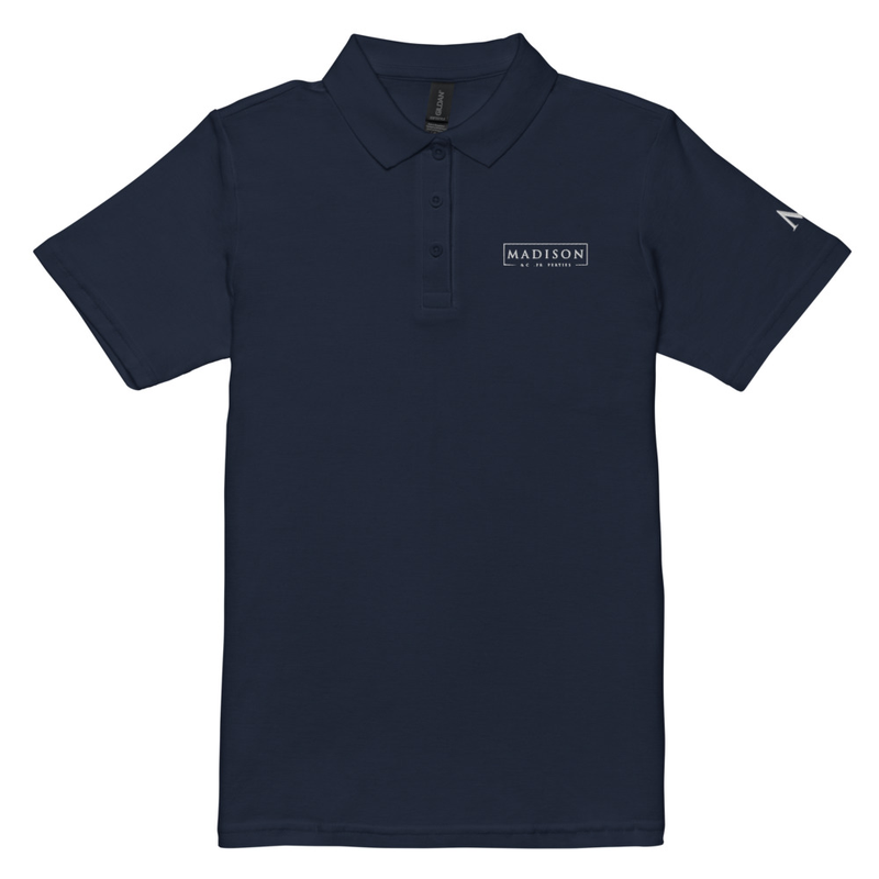 Women’s Madison Embroidered Polo - Black/Navy – Image 2