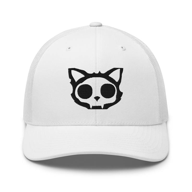 Catraband Skull Trucker — White (Yupoong 6606)